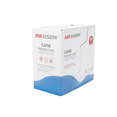 Bobina de Cable UTP 305 Metros (1000 Pies) / Cat5E (24 AWG) / Color Azul / PVC (CM) / Uso en Interior / 100% Cobre / Aplicaciones de CCTV y Redes de Datos