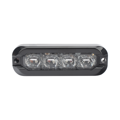 Luz Auxiliar Flexible 8 LED, Rojo / Azul, Bisel Negro, Lente Transparente