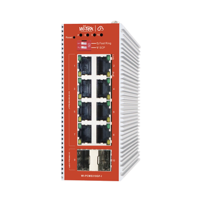 Switch L2+ PoE Industrial / Administración Cloud-Web-CLI / 8 Puertos PoE af/at 100/1000 Mbps / 2 Puertos SFP Gigabit / Presupuesto PoE 120 W / Protocolo ERSP (redundancia enlaces)