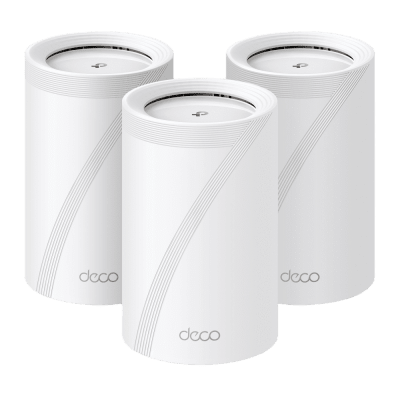 [DECO-BE65-3PACK] KIT 3 Routers Inalámbrico MESH Interior para Hogar / Triple Banda Wi-Fi 7 BE9300 Mbps / 2 Puerto 2.5 Gigabit WAN/LAN / 4 Antenas Internas / Operación Multi-Link MLO / Administración Mediante la App Deco (iOS, Android) / HomeShield