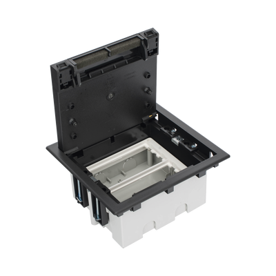 Caja Para Instalación en Piso Falso para Voz, Datos o Contactos Eléctricos / Capacidad para 2 Módulos / Espacio Embellecedor en la Tapa / Profundidad Ajustable de 90 a 120 mm (3.54 a 4.72 pulgadas) / Los Módulos se Adquieren Aparte / (SF210/14CY)