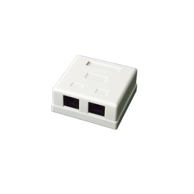 Caja de Pared con 2 Puertos, Incluye 2 Jacks UTP Cat5e Keystone