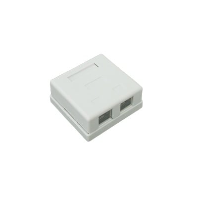 Caja de Pared con 2 Puertos, Incluye 2 Jacks STP Cat5e Keystone