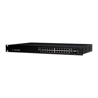 [ES-24-250W] Switch EdgeMAX administrable de 24 puertos Gigabit con PoE+/PoE Pasivo 24V + 2 Puertos SFP, 250 W