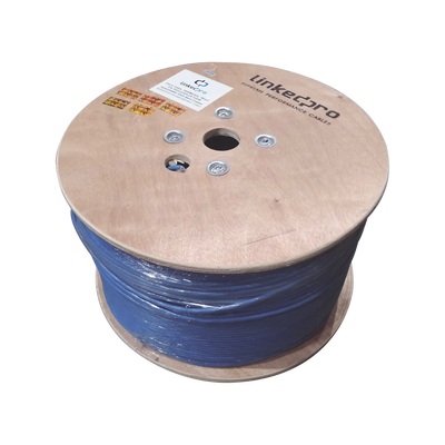 Bobina de 1000 Metros (3280.84 Pies) Cable Cat6+ Calibre 23 Alto Desempeño, ETL, UL, Color Azul, Super Flexible, de 1000 Metros (3280.84 Pies), para Aplicaciones de CCTV, Video HD, y Redes de Datos