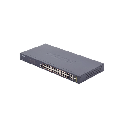 [FGSW-2624HPS] Switch administrable de 24 puertos 10/100TX PoE+ y 2 puertos combo TP/SFP Gigabit