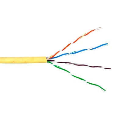 [6360-1102/1000] Bobina de Cable de 305 Metros (1000 Pies) UTP Cat6 Riser / Color Amarillo / UL, CMR, Probado a 350 Mhz / Para Aplicaciones de CCTV, Redes de Datos, IP Megapixel, Control RS485