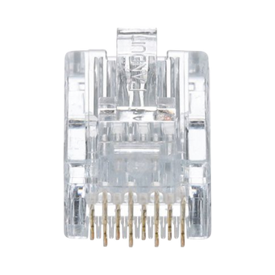 Plug RJ45 Cat5e, Para Cable UTP de Calibres 24-26 AWG, Chapado en Oro de 50 Micras, Paquete de 50 Piezas