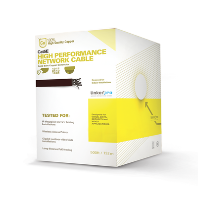 [PRO-CAT-5E-W/500] Cable Cat5e de Alto Rendimiento Certificaciones ETL, UL, de 152.5 Metros (500 Pies) de Color Blanco, para Aplicaciones en Video Vigilancia, Redes de Datos. Uso Interior.