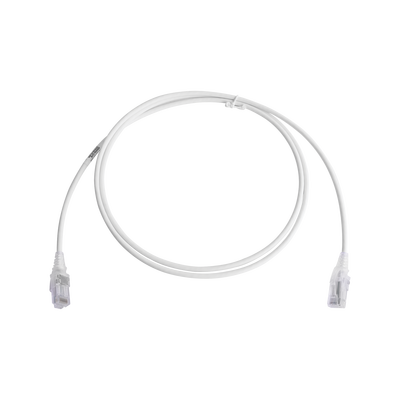 [MC6-05-0228] Patch Cord MC6 Modular Cat6 UTP, CM/LS0H, 1.52 Metros (5 Pies), Color Blanco, Diámetro Reducido (28AWG)