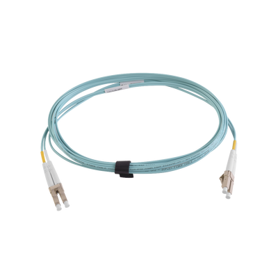 Jumper de Fibra Óptica Multimodo 50/125 XGLO OM3, LC-LC Duplex, OFNR, Color Aqua, 5 Metros (16.40 Pies)