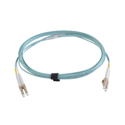 [FJ2-LCLC5V-01AQ] Jumper de Fibra Óptica Multimodo 50/125 XGLO OM4, LC-LC Duplex, OFNR, Color Aqua, 1 Metro (3.28 Pies)