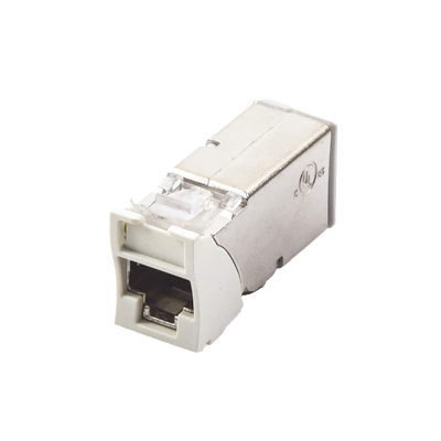 Jack Z-Max Cat6A, Blindado, Montaje Híbrido en Placa de Pared (Plano y Angulado), Color Blanco, Versión Bulk (Sin Empaque Individual)