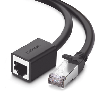 [11283] Cable de Extensión Cat6 RJ45 F/UTP / Macho a Hembra / 5m / Método de conexión 568B / Velocidad de transmisión 1000Mbps / Ancho de banda del canal 250MHz /Caja de Cobre / Negro