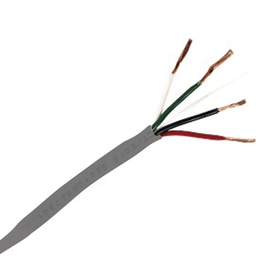 [92-70] Bobina de 305 Metros (1000 Pies) / Cable de Cobre / 4 X 18 AWG / Tipo Alarmas UL / Para Interior / Color Gris / Para Aplicaciones de Alarmas de Intrusión / Interfonos / TV Porteros / y Multi-Propósito / Hecho en México